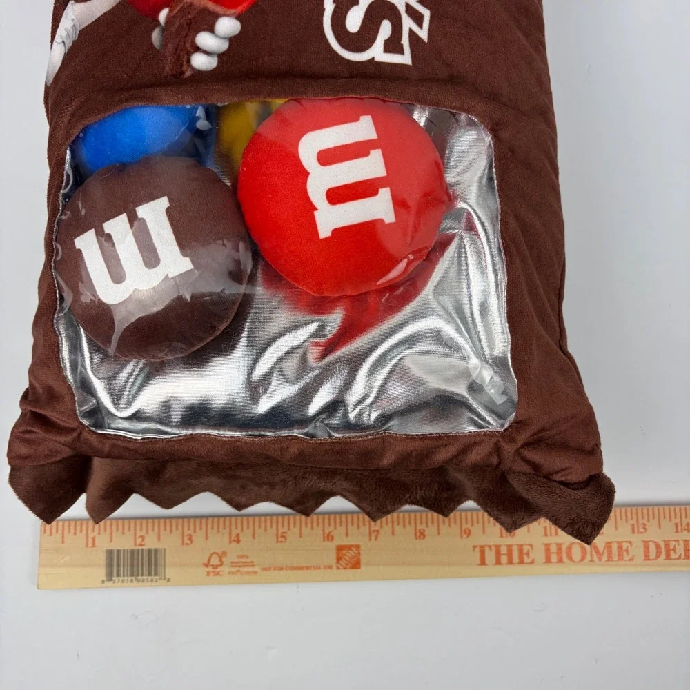 M&M's Milk Chocolate Candy Bag Plush Pillow with 6 Mini Plush Candies Iscream